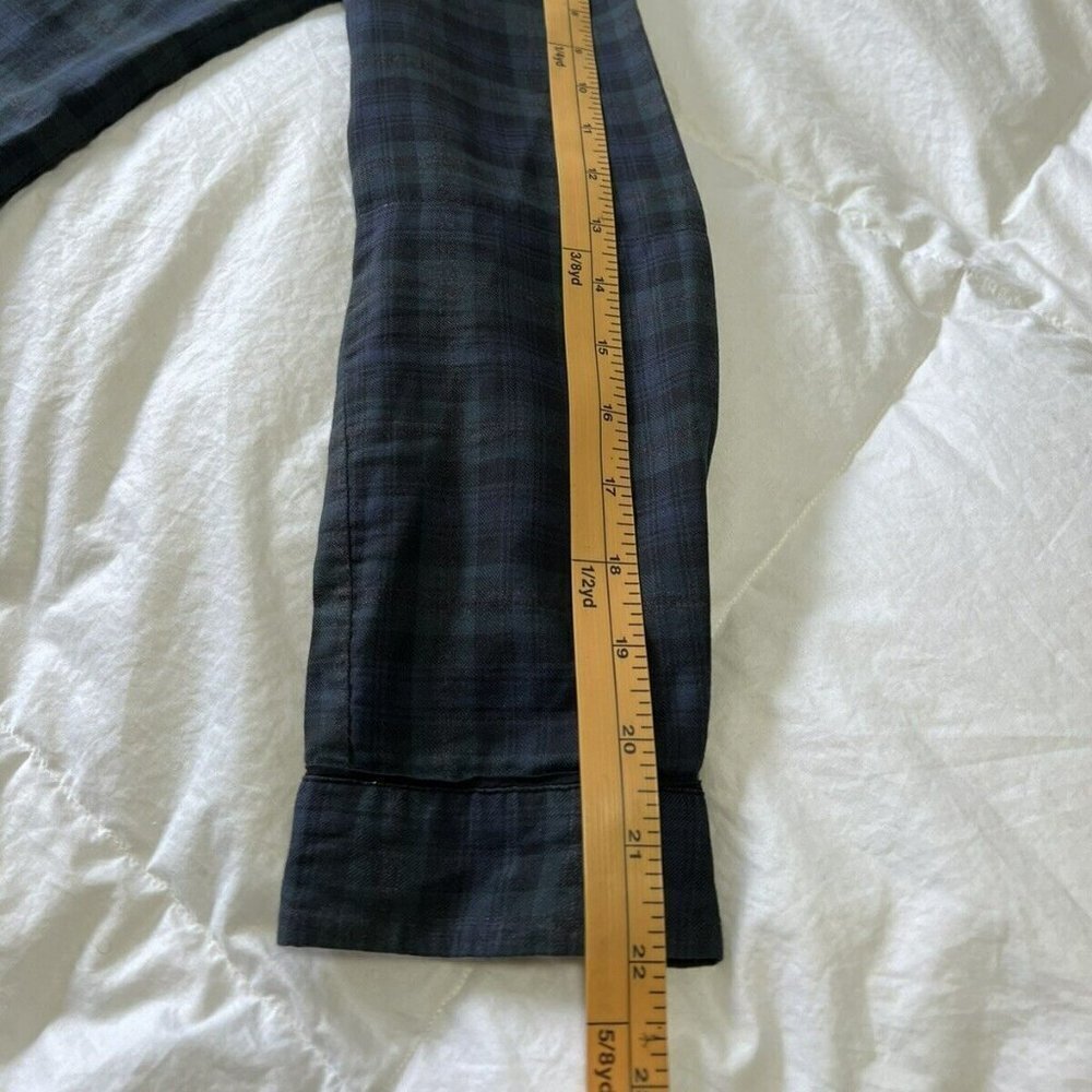 The Kooples | Women’s Small | Blue Green Plaid Blouse Padded Shoulders | Western - Picture 6 of 7